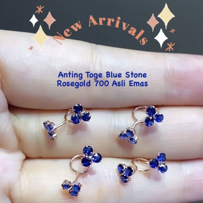 [COD] Anting Toge Bunga Rosegold Mata 3' Kadar 700 Asli Emas Terbatas