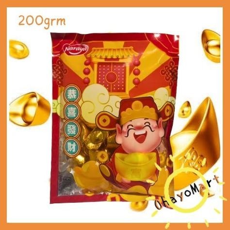 

TRE Naraya Coklat yuan bao/ Coklat koin emas/ Permen New Year 200grm TERLARIS