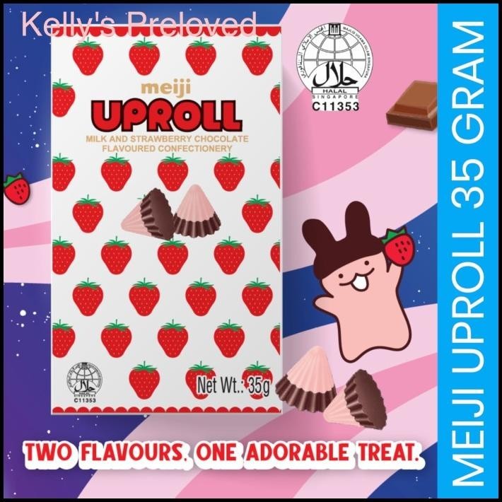 

Meiji Uproll 35 Gr | Milk & Strawberry Chocolate | Apollo Choco Baby