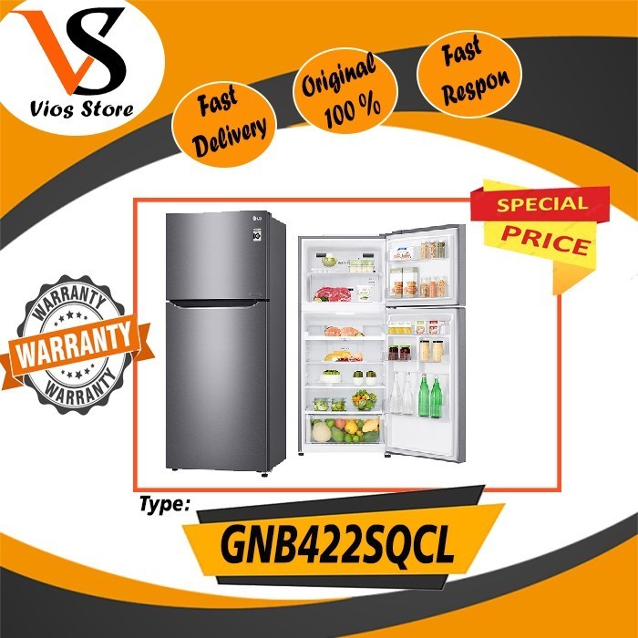 [Baru] Lg Gn-B422Sqcl Kulkas 2 Pintu Gnb422Sqcl Gn-B422 Gnb422 422Sqcl Murah Terbatas