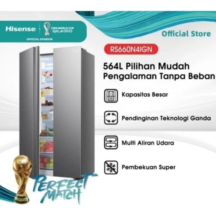 [Baru] Kulkas Hisense Rs660N41Gn Kulkas Hisense Side By Side Desy Berkualitas