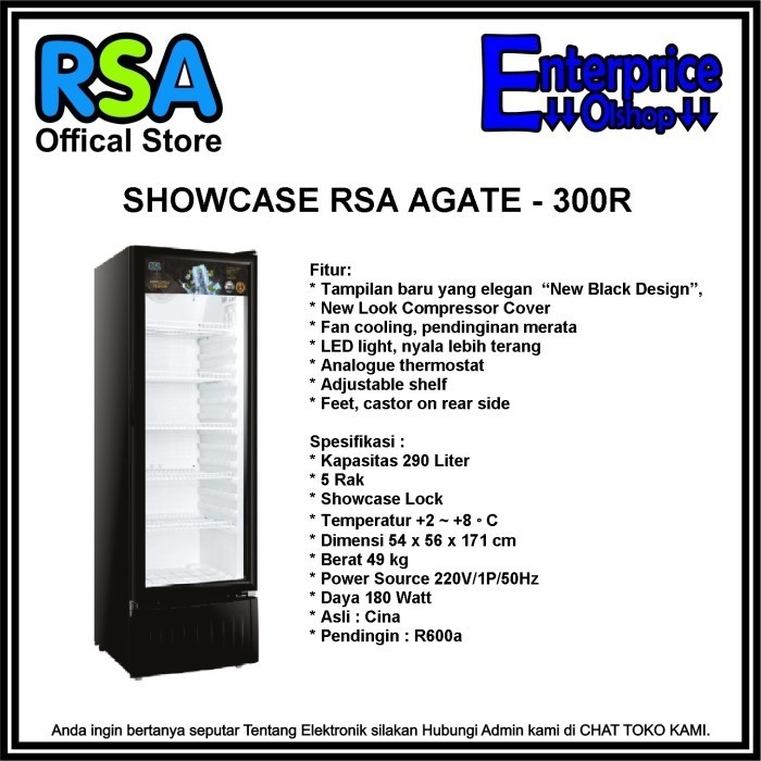 [Baru] Showcase Display Cooler Rsa Agate-300 Gar Terbatas