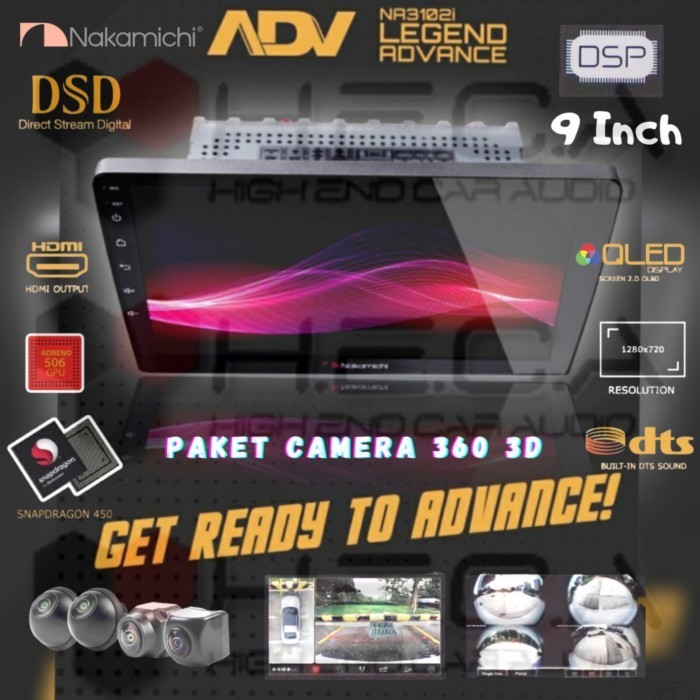 ✨Ori Nakamichi Na-3102I Adv Legend Advance Android 9 Head Unit  Cam 360 Berkualitas