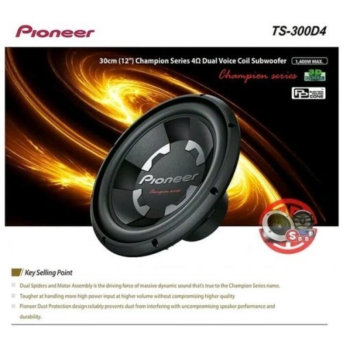 [Baru] Subwoofer Pioneer 12 In Pioneer Ts 300 D4 Doubel Voice Coil Terbaru
