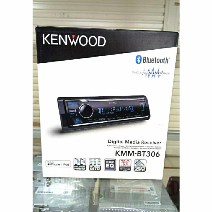 [Baru] Tape Mobil Single Din Kenwood Kmm-Bt306 Bluetooth Bass Series Terbaru
