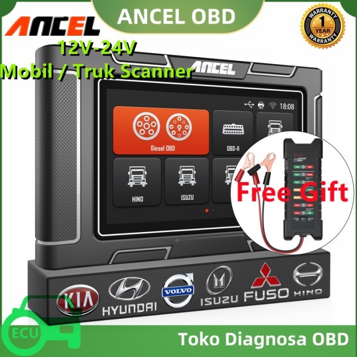 [New] Ancel Hd3200 12V/24V Mobil Obd2 Scanner Sistem Penuh Truk Tugas Berat Berkualitas