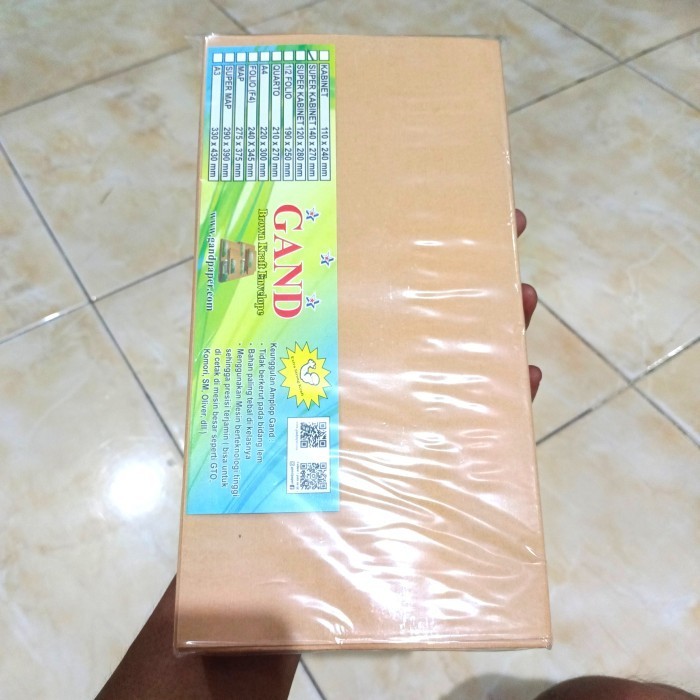 

Amplop Super 80Gram Uk. 140 X 270 Mm/1 Pak Isi 100 Lbr