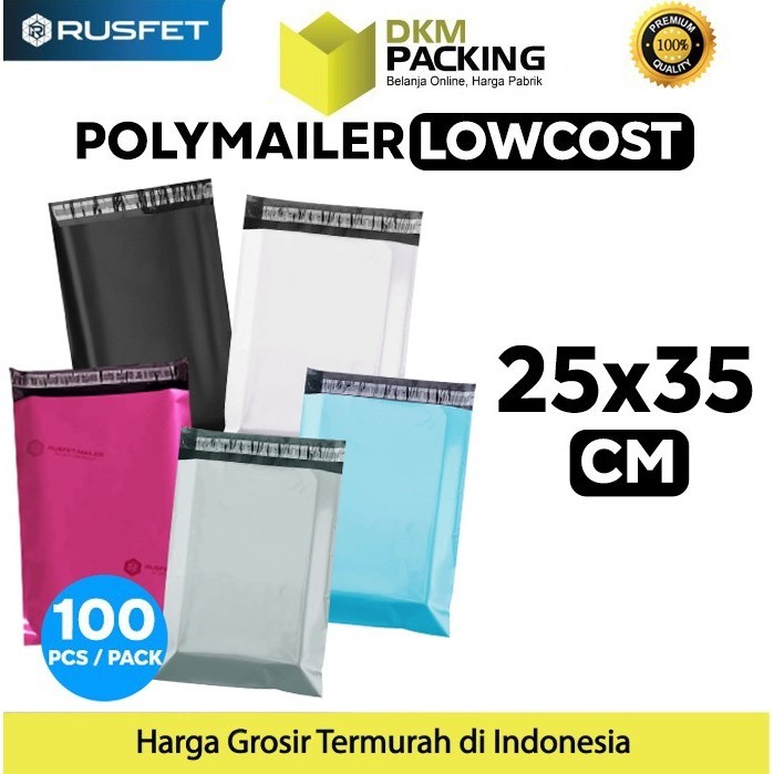 

Plastik Polymailer Pack Low Cost Amplop Polimailer 25X35Cm Rusfet