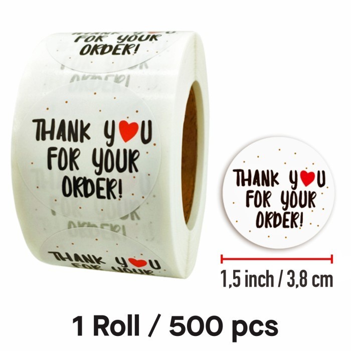 

Sticker Label Thank You Stiker Tag Se Amplop 3,8 Cm 500 Pcs/ Roll
