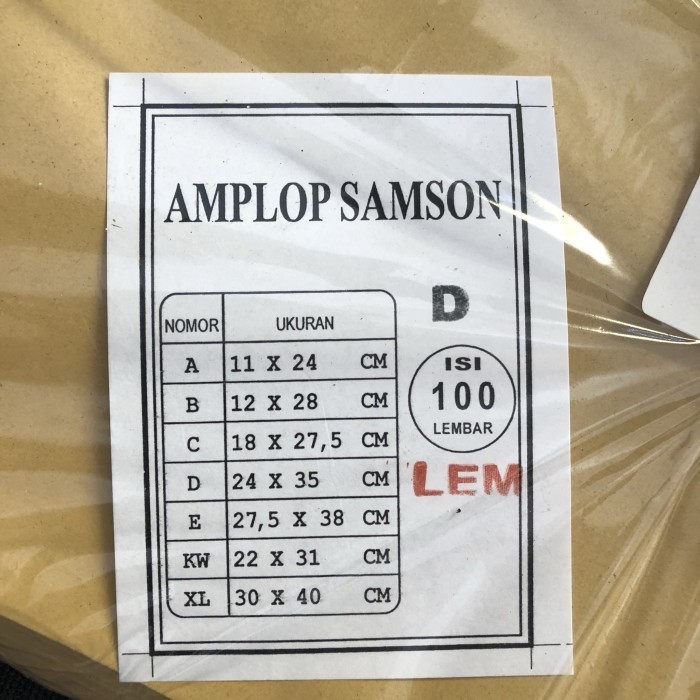

Amplop Samson Ada Lem 24 X 35Cm Guanaco