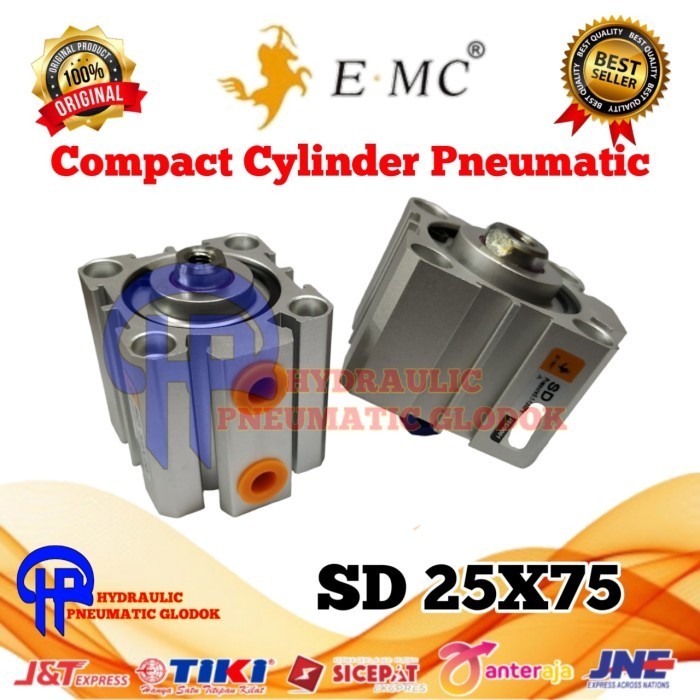 ✨Baru Compact Cylinder Pneumatic Sd 25X75 Emc Terbaru