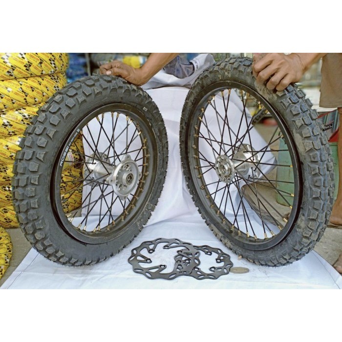 PAKET Komplit Velg CRF 16 19 - 18 21 Paketan Velg Trail CRF 150 + Ban