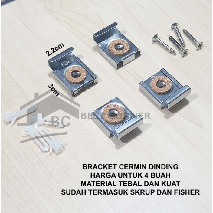 Murah - Bracket Cermin Dinding / Bracket Kaca Tempel Tembok
