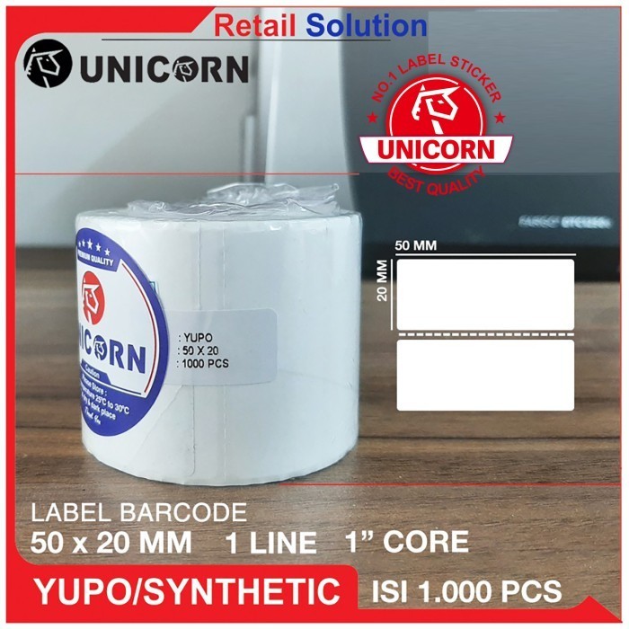 

Stiker Label Barcode Yupo Synthetic 50X20 Mm / 50X20Mm / 50 X 20 Mm