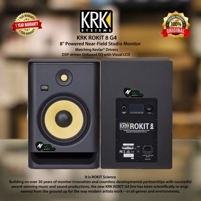 PROMO KRK ROKIT 8 G4 STUDIO MONITOR GENERASI 4 ORIGINAL HARGA SATUAN #ORIGINAL