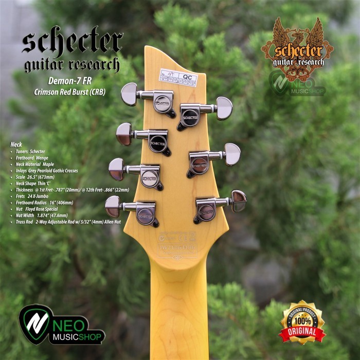 PROMO SCHECTER DEMON-7 FR CRB 7 STRING GUITAR WITH FLOYD ROSE SPECIAL - TANPA PACKING #ORIGINAL