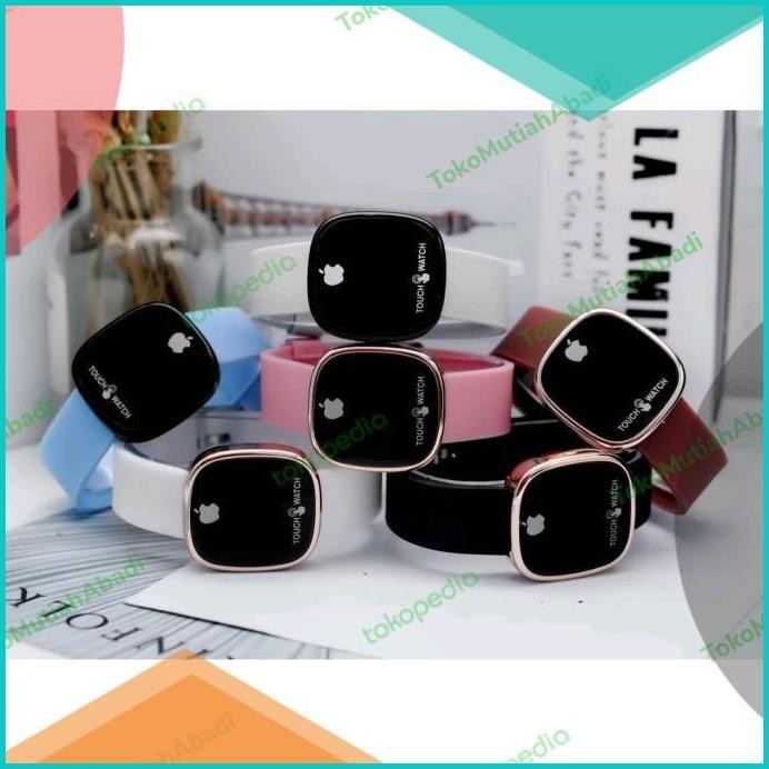 Jam Tangan Digital Touch Watch Pria Wanita Strap Rubber Warna Coklat 1