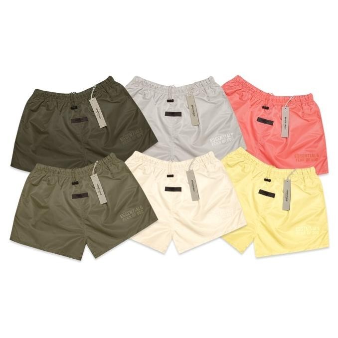 FOG Essentials Velvet Text Running Nylon Shorts