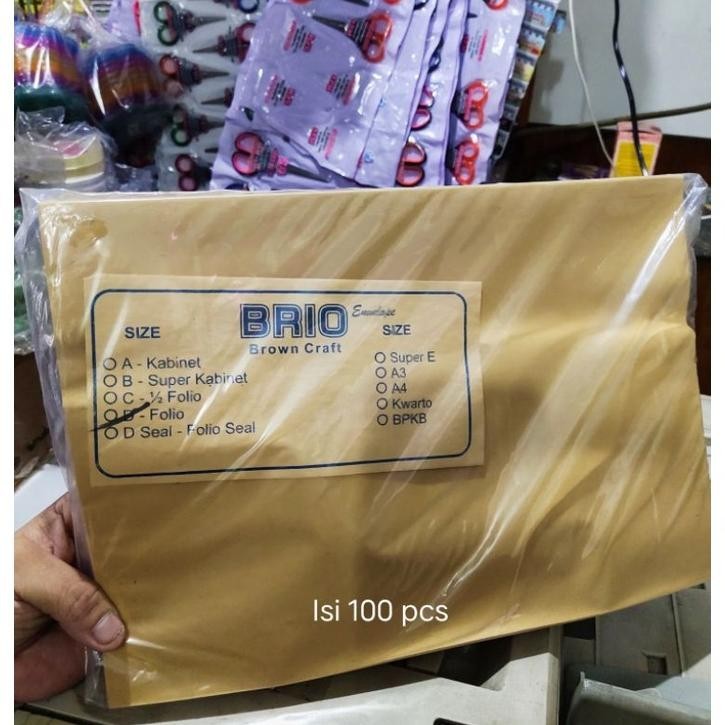 

TIO Amplop Coklat polos Ukuran Folio isi 100pcs TERLARIS