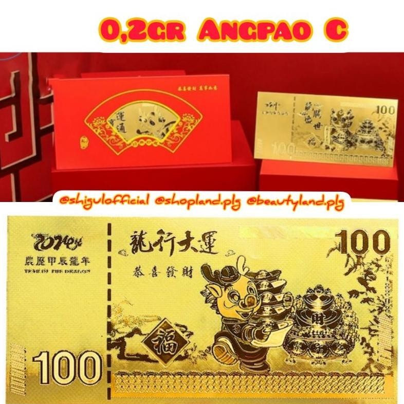 

TIO 1 set box Angpao Emas Naga 2024 Money Gold bar bentuk uang angpao gold 24k Hk Shio Naga Dragon imlek 2024 SERTIFIKAT TERLARIS