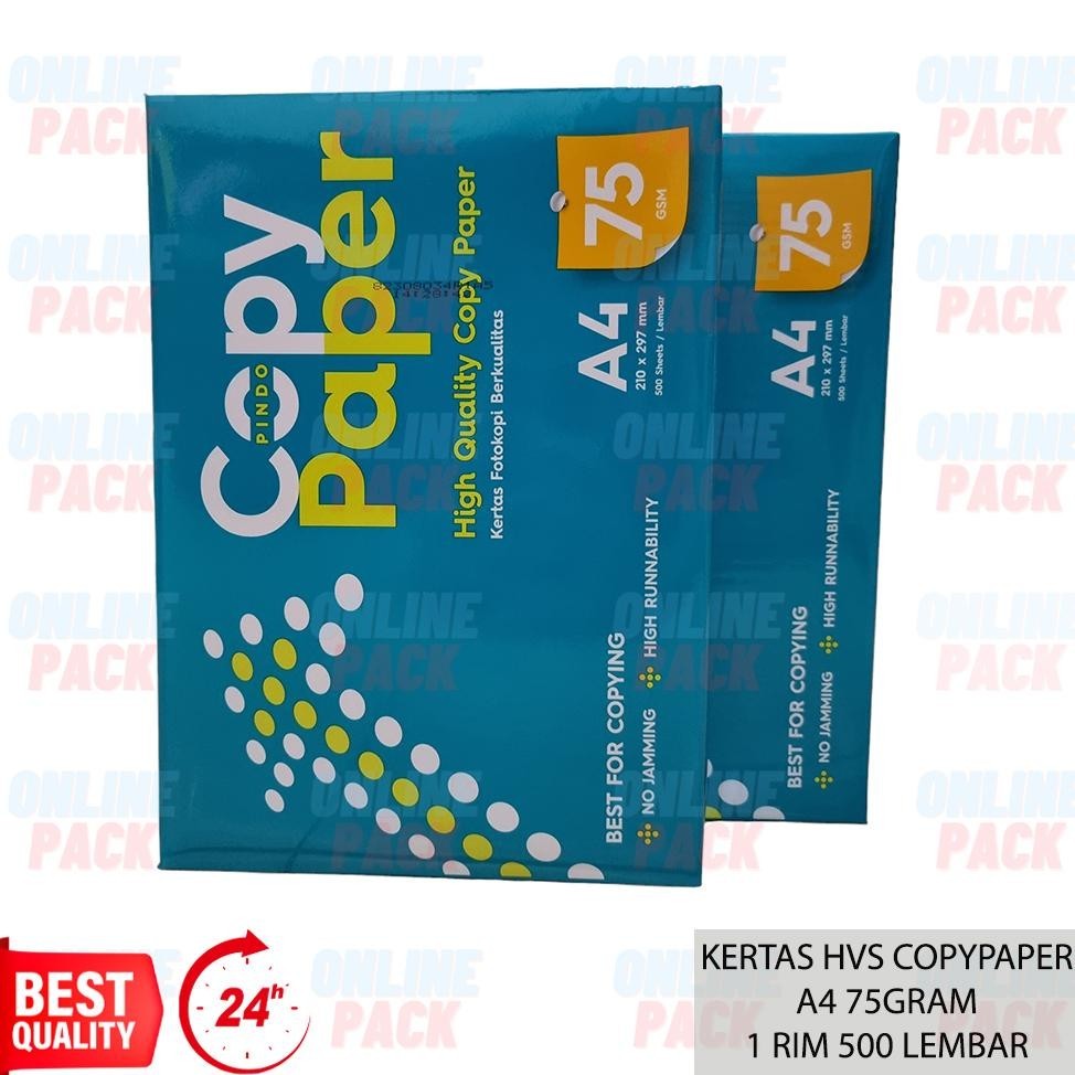 

TERLARIS KERTAS HVS COPYPAPER COPY PAPER A4 75GR 75 GRAM 1 RIM 500 LEMBAR PRINT PAPER DISKON