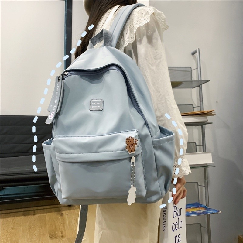 [BEAUTY LR COLLECTION] Mores Tas ransel Pastel Riby Korean Nilon backpack Import polos Tas sekolah