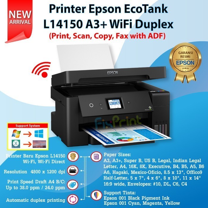Printer Epson Ink Tank L14150 A3 Print Scan Copy Wifi Wireless Ecotank Best