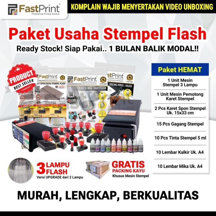 

Paket Hemat Mesin Stempel 3 Lampu 10 X 13 Bahan Pembuat Stempel Best