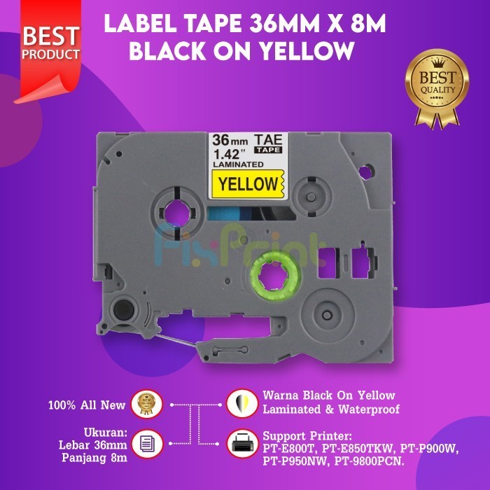 

Compatible Label Tape Laminated Tze-661 36Mm X 8M Black On Yellow New Best