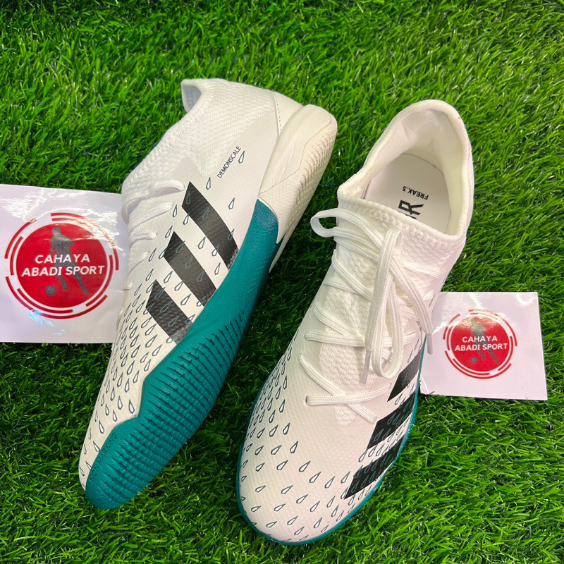 [MAD SPORT] ( BISA COD ) SEPATU FUTSAL ADIDAS PREDATOR FREAK.1 WHITE GREEN IC