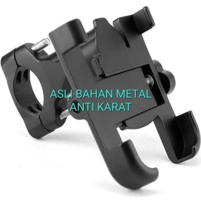 Asli Bahan Besi Anti Karat Original Holder Hp Sepeda Motor Stang Spion