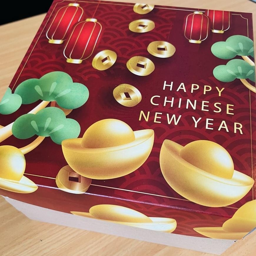 

TRY (5 Pcs) dus box cake imlek cny 25x25 kotak kue tempat roti lapis legit packaging hampers parsel imlek chinese new year TERLARIS
