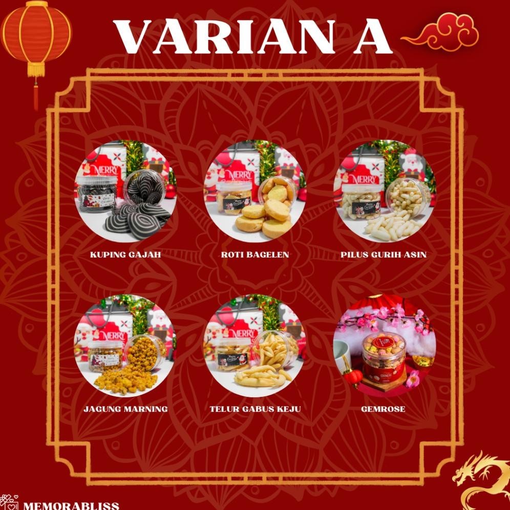 

TRY READY STOCK Premium Hampers Imlek CNY Gracious [Isi 3 toples] FREE HANGTAG, CARD & ANGPAO / Chinese New Year Hampers / Hampers Snack / Kue kering TERLARIS