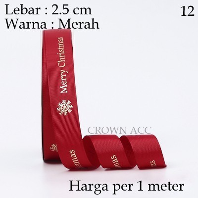 

Christmas Gift Ribbon 12 / Pita Kado Box Natal 2.5 cm