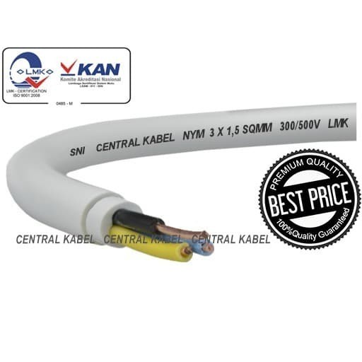 SNI CENTRAL KABEL LISTRIK NYM 3x1.5 KABEL NYM 3x1,5 NYM 3 x 1.5 Meter