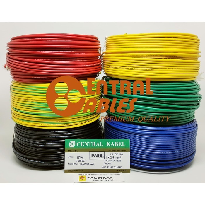 SNI CENTRAL KABEL NYA 1X2.5 NYA 2.5 NYA 2,5 SQMM NYA 2.5 SQMM METER
