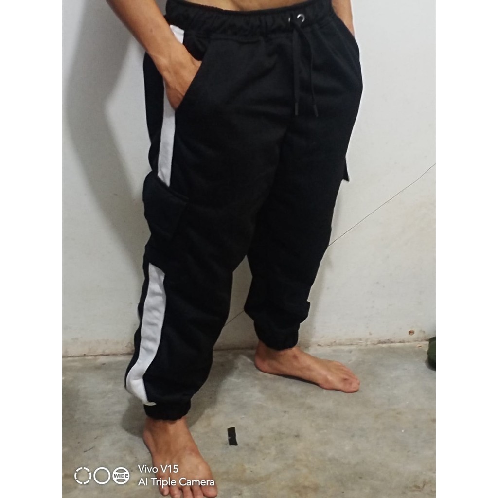 Celana Senam Training Pants Cargo Panjang Pria Wanita