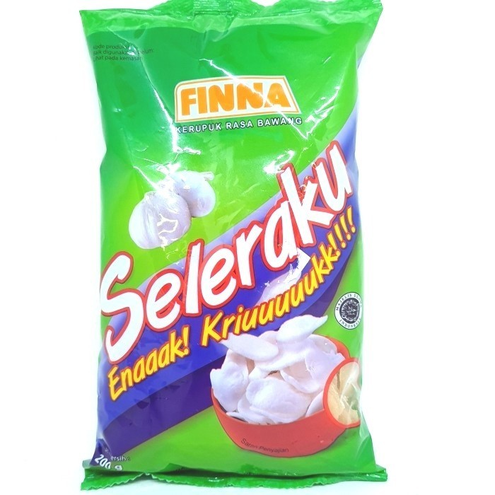 

] FINNA SELERAKU KERUPUK BAWANG 200gr KRUPUK FINA HIJAU RASA MENTAH