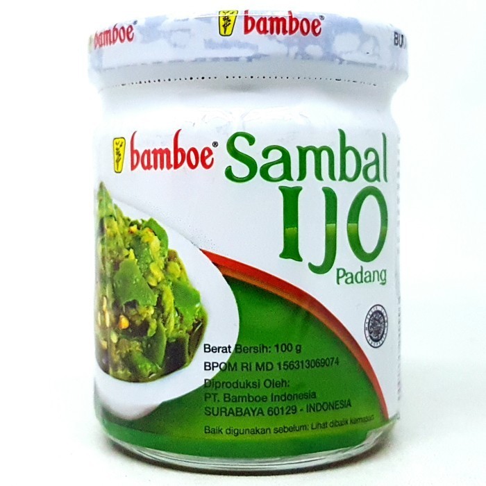 

*$*$*$*$] BAMBOE SAMBAL IJO PADANG 100gr SAMBEL HALAL MUI BOTOL KACA MURAH