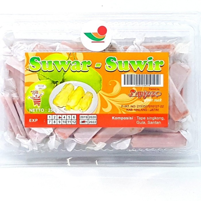 

] LARIZZO SUWAR SUWIR 250gr PERMEN TAPE SINGKONG OLEH KHAS JEMBER