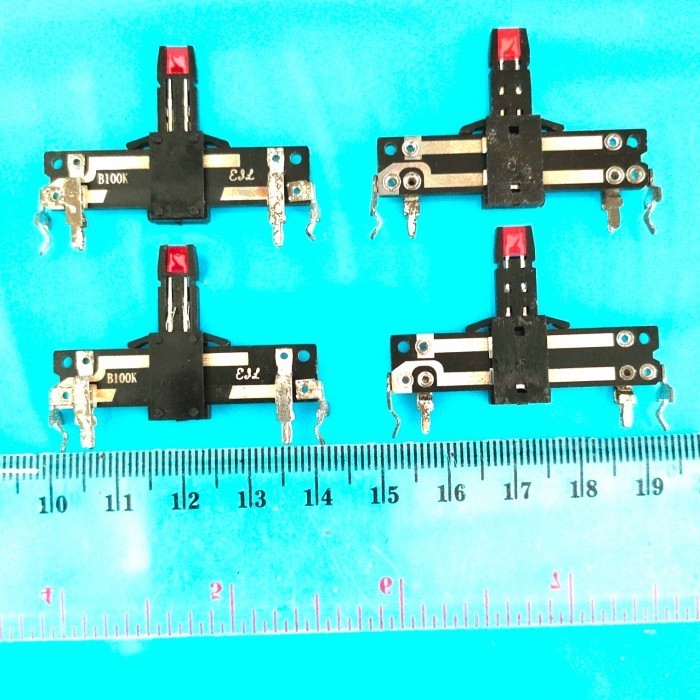 potensio geser Equalizer compo fader mixer 4cm B100k 6P stereo + LED