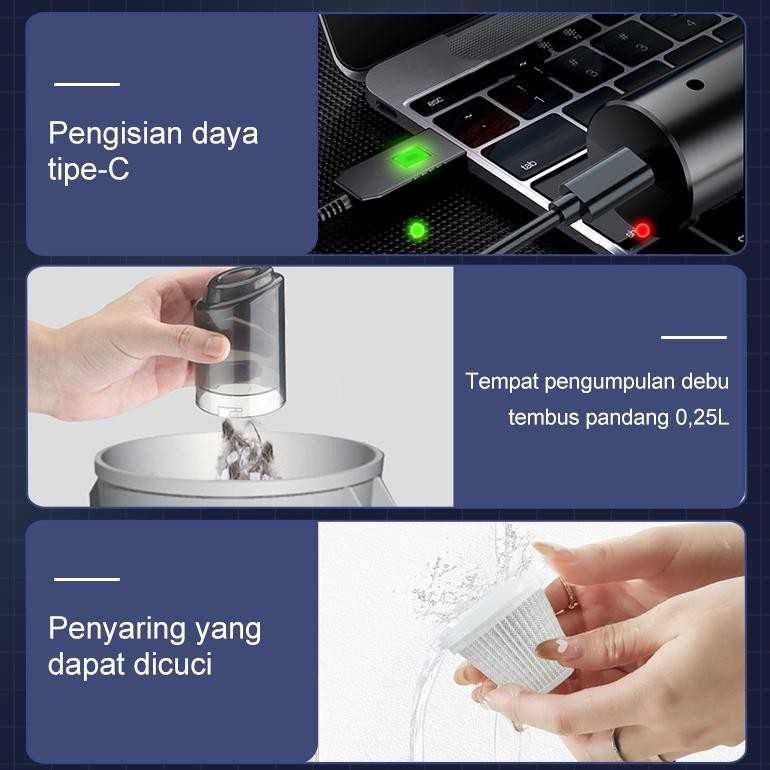 New Cylredbat 12000Pa Vacuum Cleaner Penyedot Debu Cordless Portable Vacum Cleaner Mobil Aksesoris V