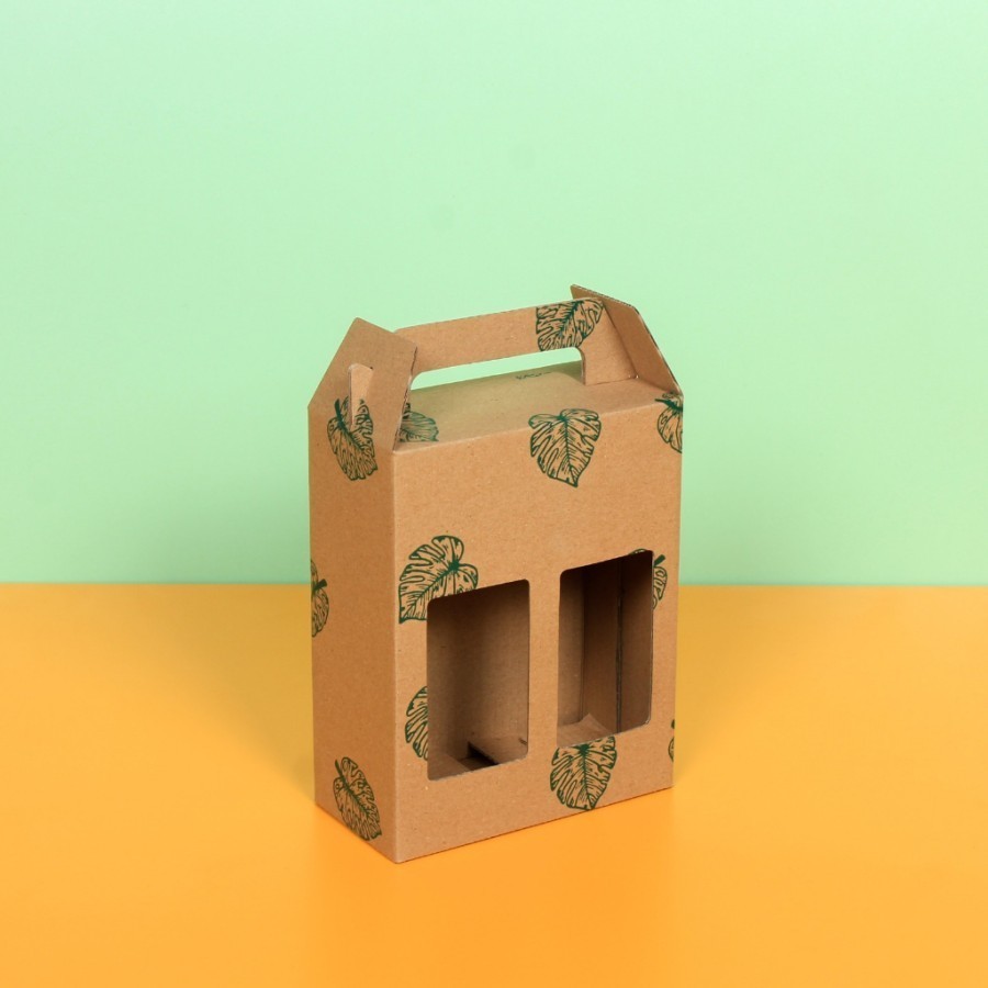 

10 Pcs Dus Jinjing Box isi 2 botol 350ml Coklat Daun uk 13 x 6.5 x 16 cm