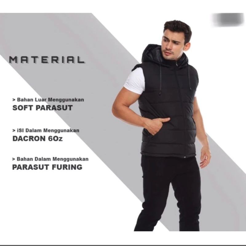 XX_SASTI - ROMPI PRIA WANITA POLOS - JAKET ROMPI VEST BODYVEST MOTOR BIKER SOFT PARASUT DACRON TEBAL