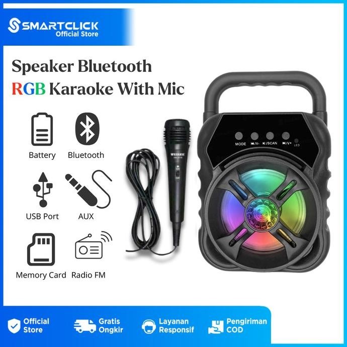 var SPEAKER BLUETOOTH SUPER BASS 3 INCH FREE MIC KARAOKE FM SQRS 003