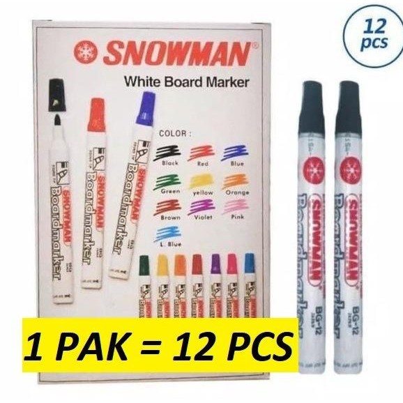 

(12pc) SPIDOL WHITEBOARD SNOWMAN BG 12 / SEPIDOL PAPAN TULIS ABG 12
