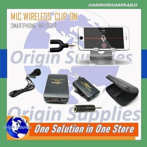 For Sale Microphone Mic Clip On Wireless Prank Vlog Untuk Smartphone Hp/Dslr Original