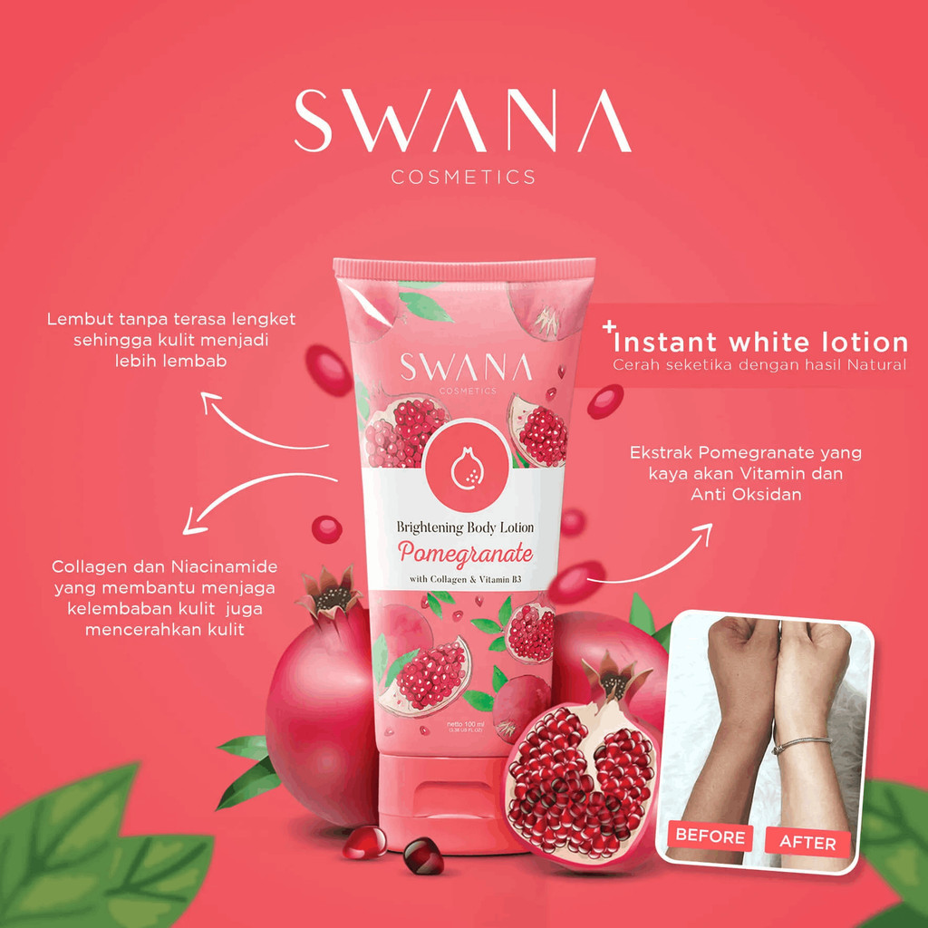 Hanasui Swana Brightening Body Lotion - Pomegranate With Collagen | 100 ml