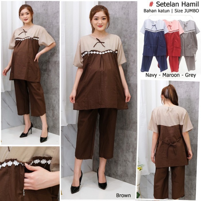 Manchu Baju Ibu Hamil Jumbo Menyusui - Setelan Hamil Menyusui Jumbo Xxl