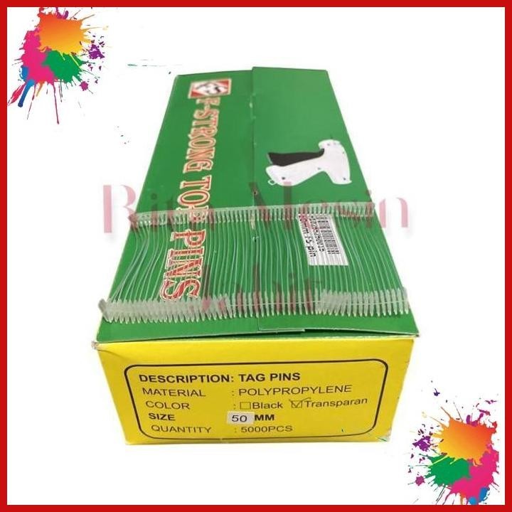 

1 kotak isi tagpin 50mm clear transparent 5000pcs [rtc]